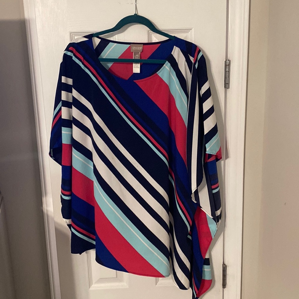 Asymmetrical poncho style shirt